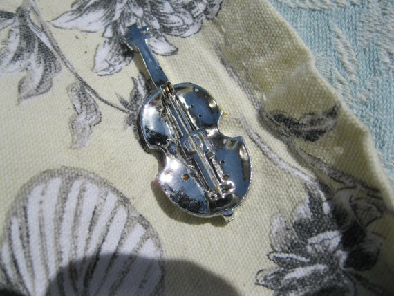 CLEARANCE  Violin Rhinestone  Brooch - image 4