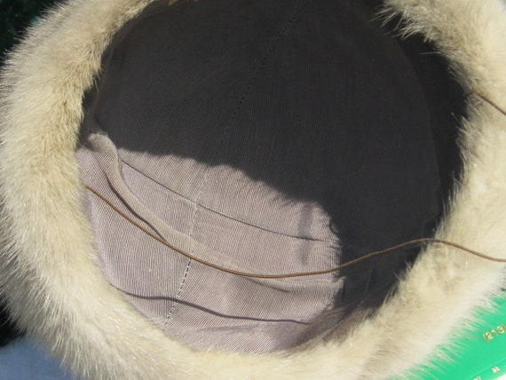 Vintage  Mink Hat , Mid Century Style - image 6