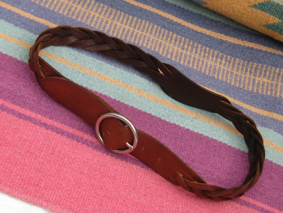 Braided Leather Belt, by Liz Claiborne, Sz 31-35 - Etsy display picture 1
