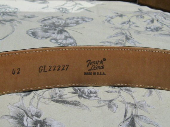 Vintage Western Belt, Tony Lama Cowboy Belt - image 5