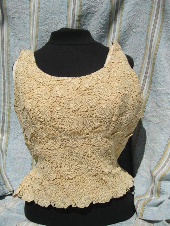 Silk Lace Sleeveless Blouse ,fully lined and fitte