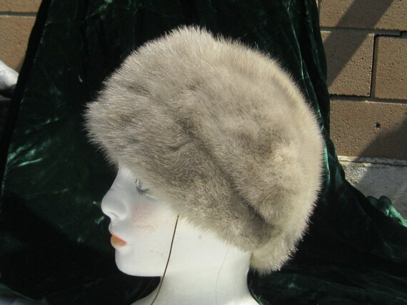 Vintage  Mink Hat , Mid Century Style - image 4