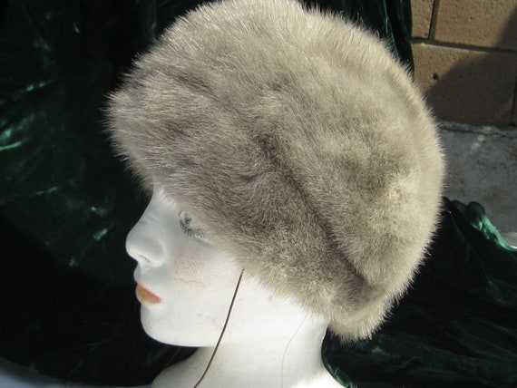 Vintage  Mink Hat , Mid Century Style - image 3