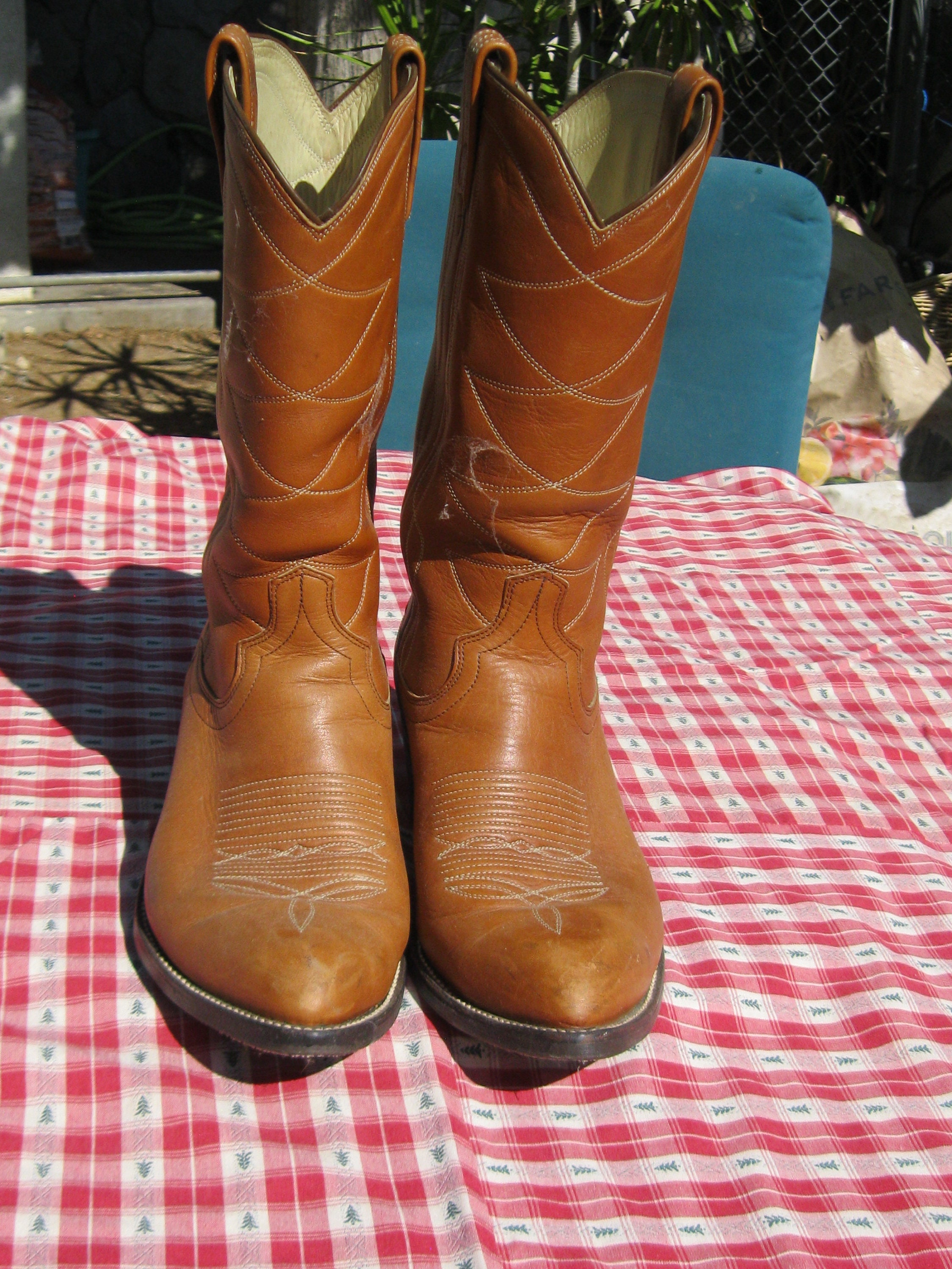 DAN POST MEN’S SOFT BROWN LEATHER Sz 9 WESTERN COWBOY BOOTS M3 Vintage Cowboy Boots by Dan Post , Mens Sz 9E - Etsy main image 3