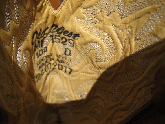 Vintage Old West Cowboy Boots, sz 10D  Mens - image 7