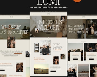 Bold Showit Website Template for Elopement Photographers - Wedding Photographer Showit Template
