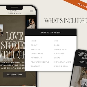 Bold modern Showit website template for elopement photographers and wedding photographers
