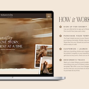 Boho Moody Showit website template for wedding photographers and family photographers