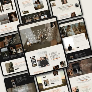 Bold modern Showit website template for elopement photographers and wedding photographers