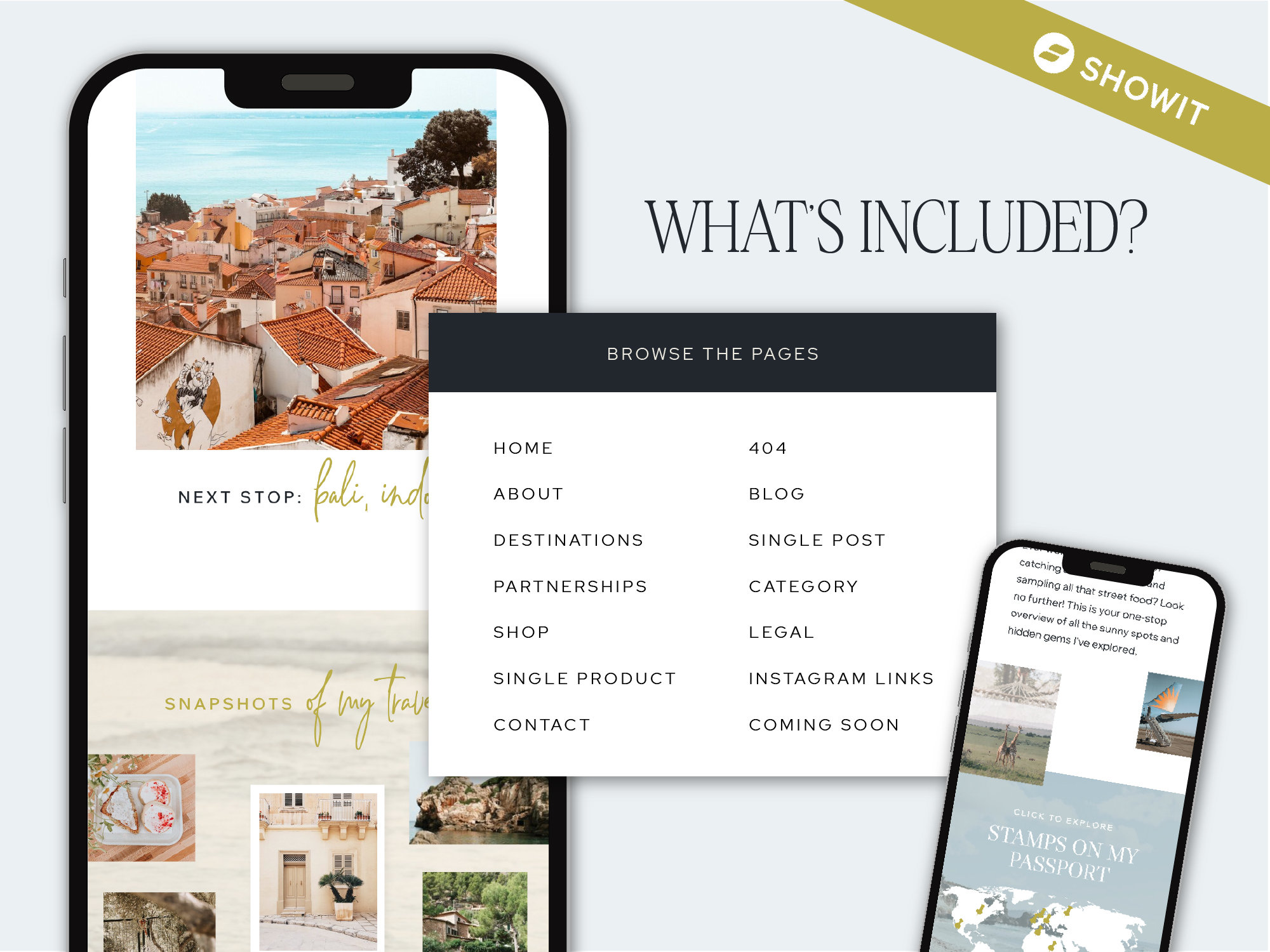 Showit Website Template for Travel Bloggers, Creatives and Lifestyle