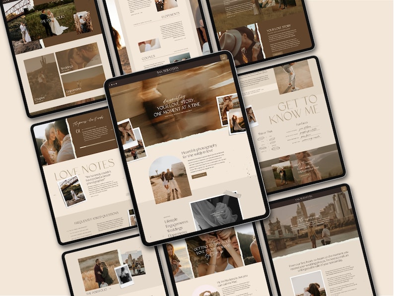 Boho Moody Showit website template for wedding photographers and family photographers