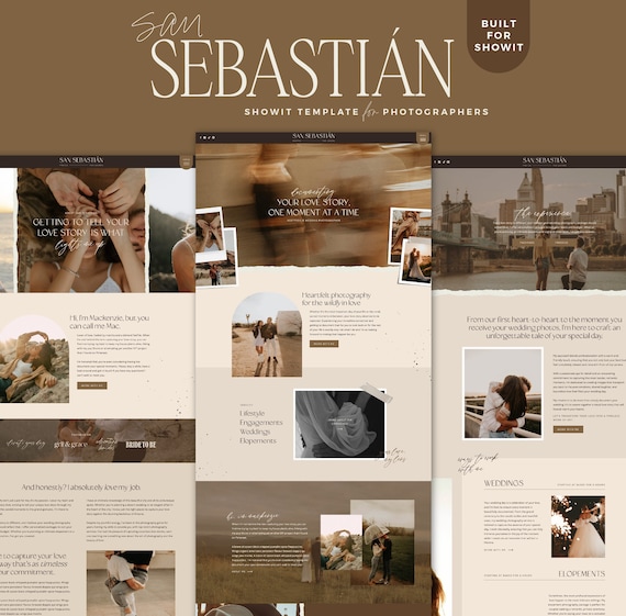 Wedding Photographer Showit Template - Boho Showit Website Template