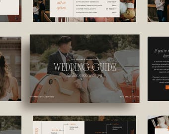Bold Wedding Photographer Pricing Guide Canva Template – Wedding Photography Investment Guide, Elopement Photography Service Guide Canva