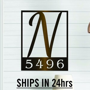 Personalized Address Metal Sign, number Sign, House number, Metal Monogram, Door Hanger, Housewarming Gift, Wedding Monogram, Anniversary,