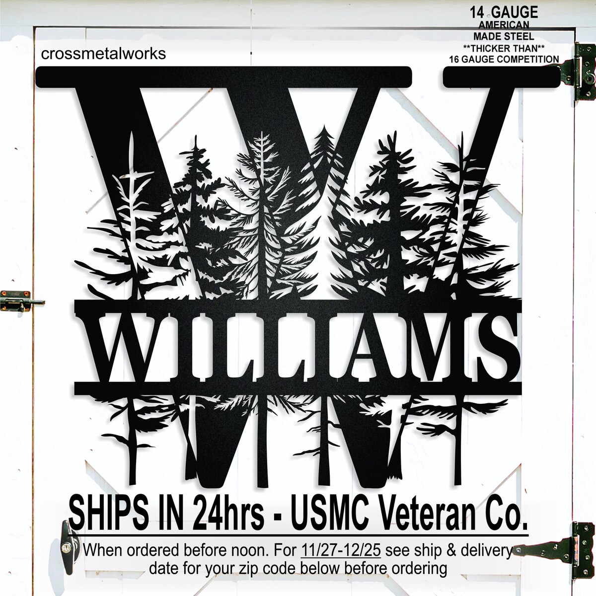 Personalized Pine Tree Forest Metal Initial Monogram Wall Art, Family Name Sign, Housewarming, Closing Gift, Wedding, Anniversary, Cabin - Etsy