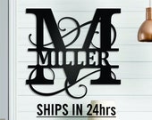 Personalized Family Name Metal Art, Cut to Order, Name Sign, Closing Gift, Metal Monogram, Housewarming, Wedding Monogram, Anniversary