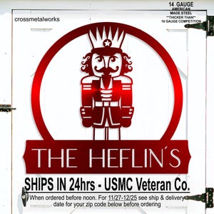 Personalized Nutcracker Family Name Metal Wall Hanging, Custom Christmas Sign, Holiday Decor