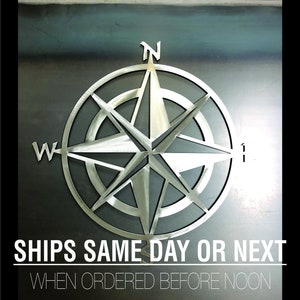 Nautical Star and Compass in polished steel Metal wall art and home decor....Designed with and thanks to Adam Saulter image 1