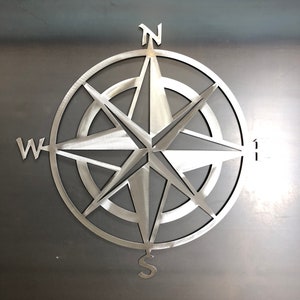 Nautical Star and Compass in polished steel Metal wall art and home decor....Designed with and thanks to Adam Saulter image 2