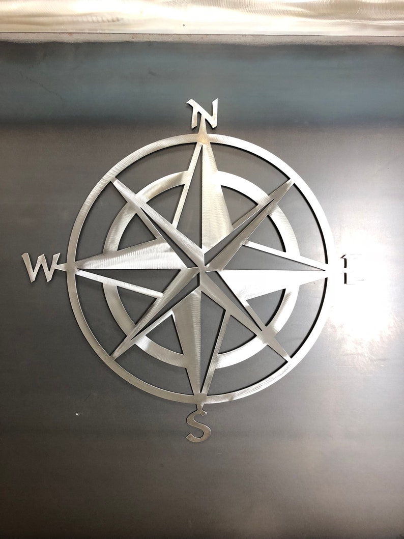 Nautical Star and Compass in polished steel Metal wall art and home decor....Designed with and thanks to Adam Saulter image 2
