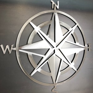 Nautical Star and Compass in polished steel Metal wall art and home decor....Designed with and thanks to Adam Saulter image 5