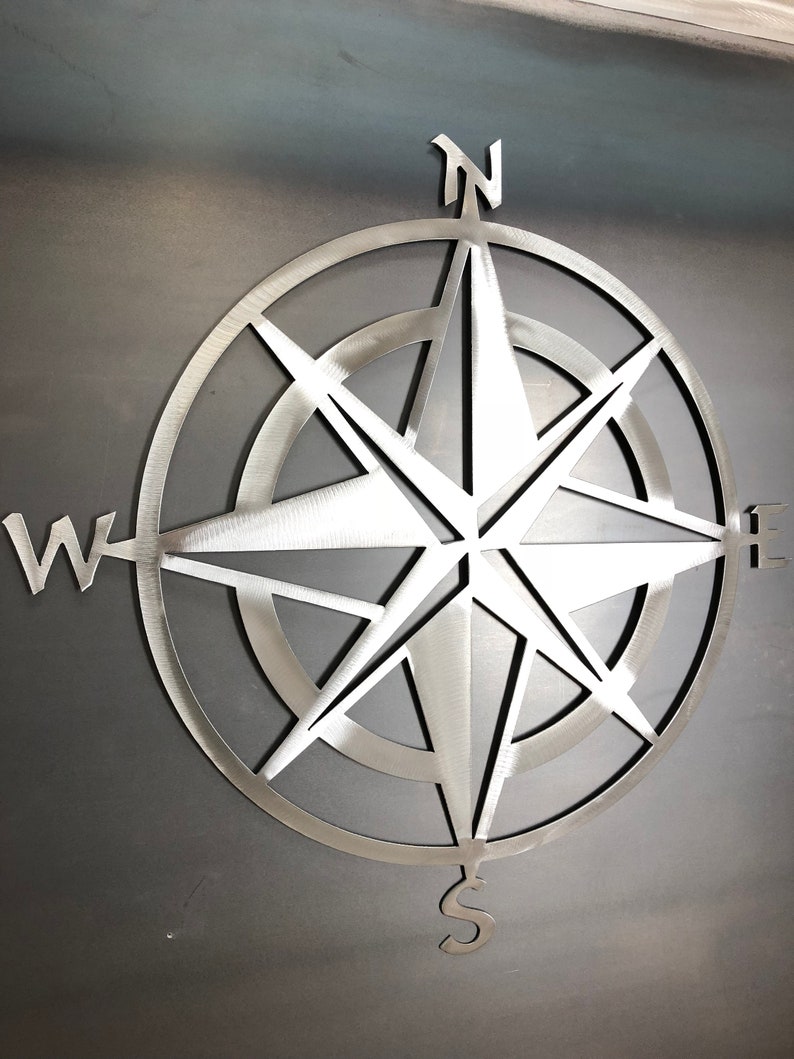 Nautical Star and Compass in polished steel Metal wall art and home decor....Designed with and thanks to Adam Saulter image 5