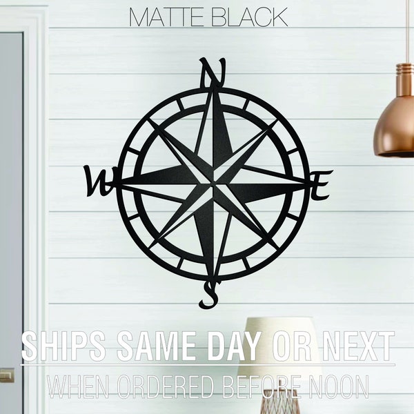 Nautical Star and Compass in polished steel !! Metal wall art and home decor....Designed with and thanks to Adam Saulter!