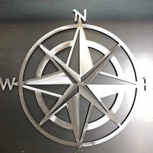 Nautical Star and Compass in polished steel Metal wall art and home decor....Designed with and thanks to Adam Saulter image 6