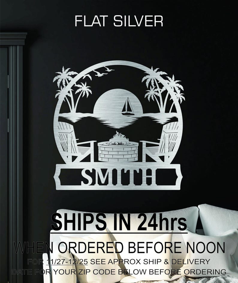 Custom Beach Chairs, Fire Pit Name Monogram Sign, Wedding Monogram