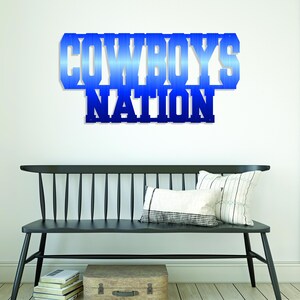 Cowboys Nation Steel Man Cave Sign, Football Fan Gift, Custom Metal Sign, Patio, Sports Bar Decor, Team Mascot, Gift for Dad, Husband