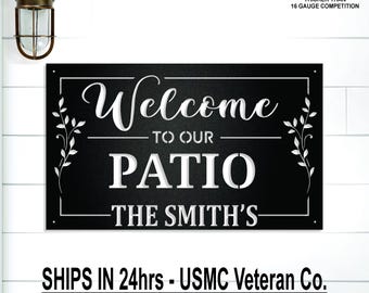 Welcome to our Patio Family Name Wall Art, Personalized Name Sign, Gift for Grandparents, Mom, Dad, Wedding Gift, Housewarming, Anniversary
