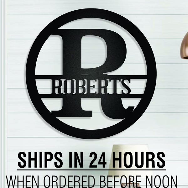 Personalized custom family name metal monogram sign & ornament, last name sign, metal initial, personalized wedding monogram, anniversary