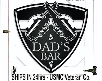 Personalized Beer Bar or Pub Metal Name Sign, Custom Family Name, Gift for Dad, Him, Mancave, Outdoor Bar Sign, Father's Day