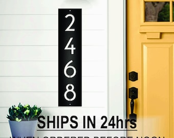 Mid Century Modern Vertical Home Address Metal Sign, MCM address number Sign, Housewarming, Wedding Gift, Anniversary Gift, Closing Gift