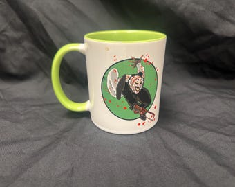 Grauenvolle Clown Tasse. Kunstwerk