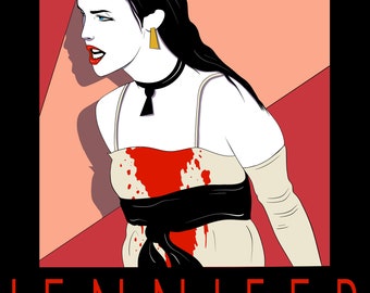 "Patrick Nagel style Poster von ""Jennifer"" 18x24"