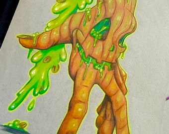 Jack-o-Handtern original Zeichnung 20x30