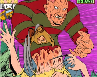 Freddy vs Jesse Comic Cover Kunstposter 30x40