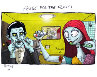 Drac und Sally Vorbereiten fürs Bett - 8,5 x Print