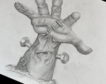 Frankenhand original Zeichnung 20x30