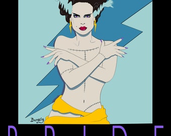 "Patrick Nagel Style Poster ""Braut"" 18x24"