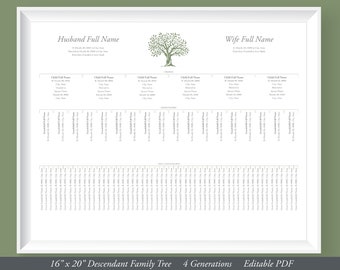 Family Tree Chart - Etsy