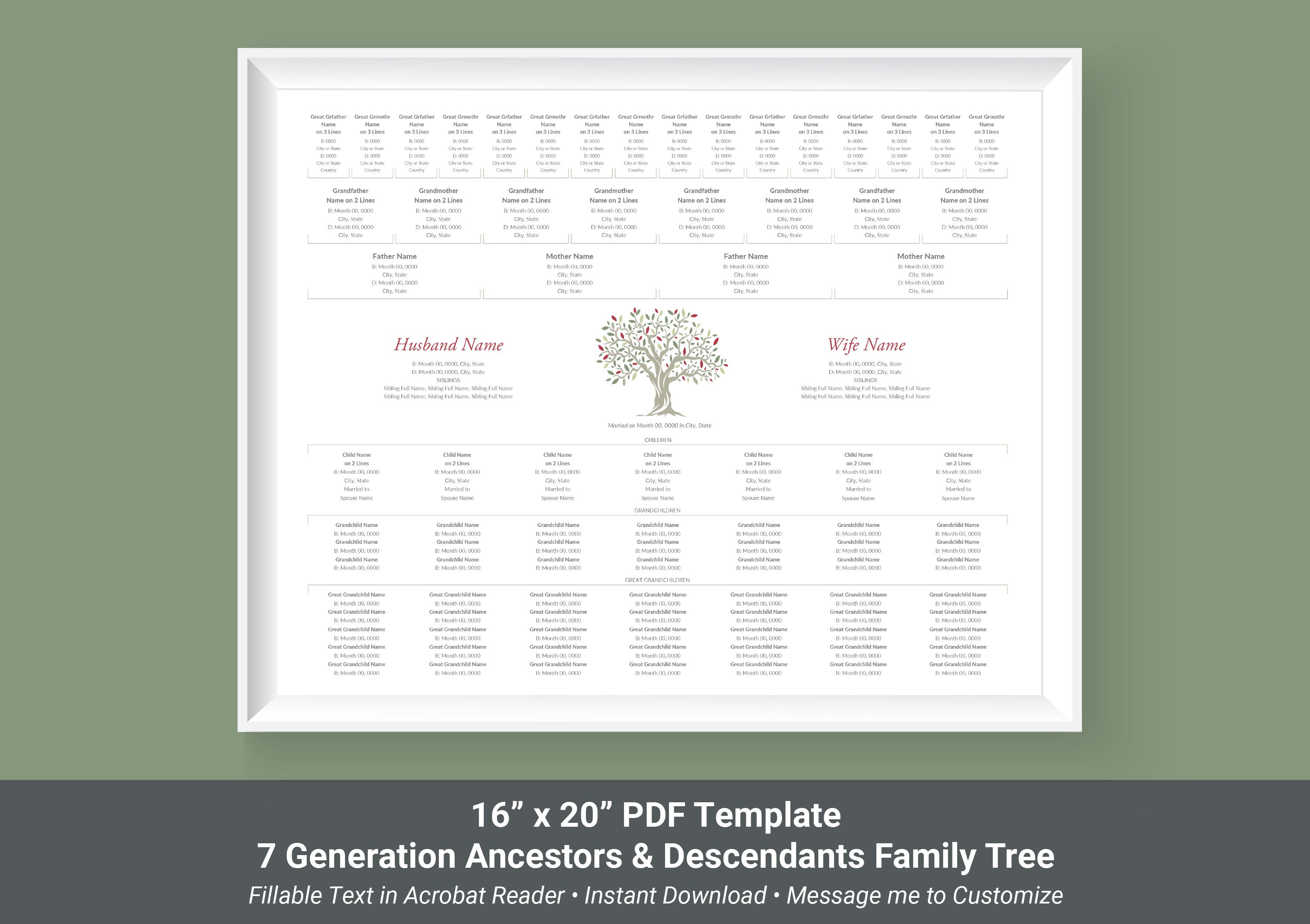 VOSAREA Canvas Family History Display Chart Family Tree Charts to Fill in  Fillable Genealogy Family Members Chart Household Decor Family Tree Diagram