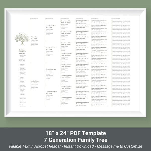 Family Tree Template Etsy