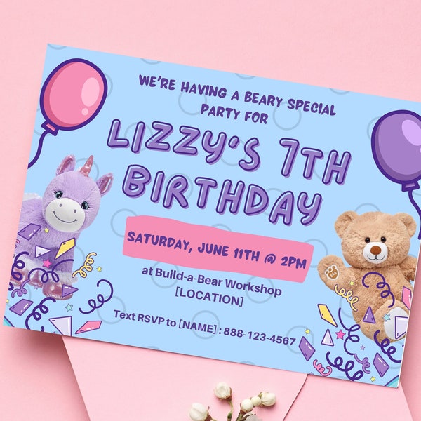 Build a Bear Invite Etsy