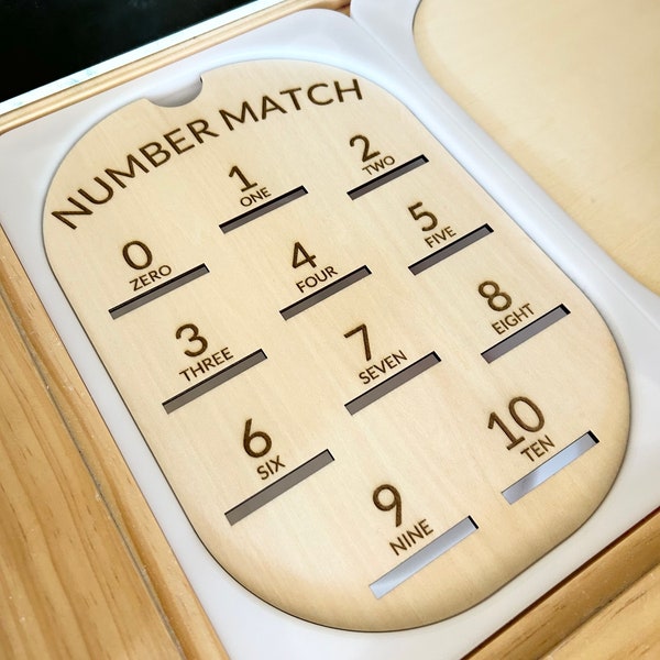 Number Match TROFAST Lid Insert, Wooden insert, Ikea, Sensory Bin Insert, Matching, Numbers, Sorting, FLISAT Table Insert, SMALL bin insert