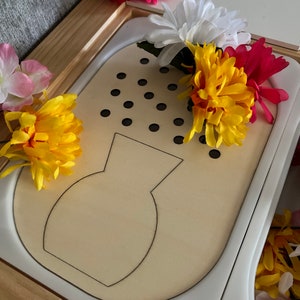 Flower Shop SMALL TROFAST Lid Insert, Wooden insert, Ikea, Sensory Bin Insert, Matching, FLISAT Table Insert, Small bin insert