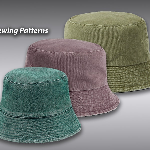 Reversible Bucket Hat Sewing Pattern - All Sizes, in PDF format