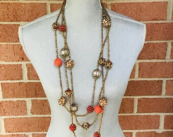 Multi-Strand Boho Necklace: Beaded, Sequin, Crochet - Boho Artsy Style by Chico's.  Artsy Statement Jewelry