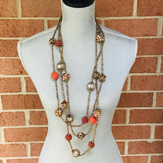 Chico's Statement Multi-Strand Necklace: Beaded, … - image 1